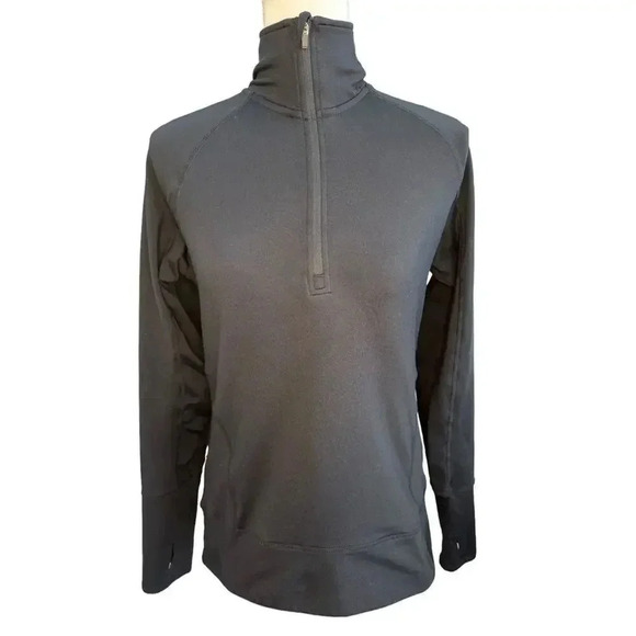 Mondetta Women’s Medium Black Long‎ Sleeved Athletic 1/4 Zip Pullover Top - Picture 1 of 7